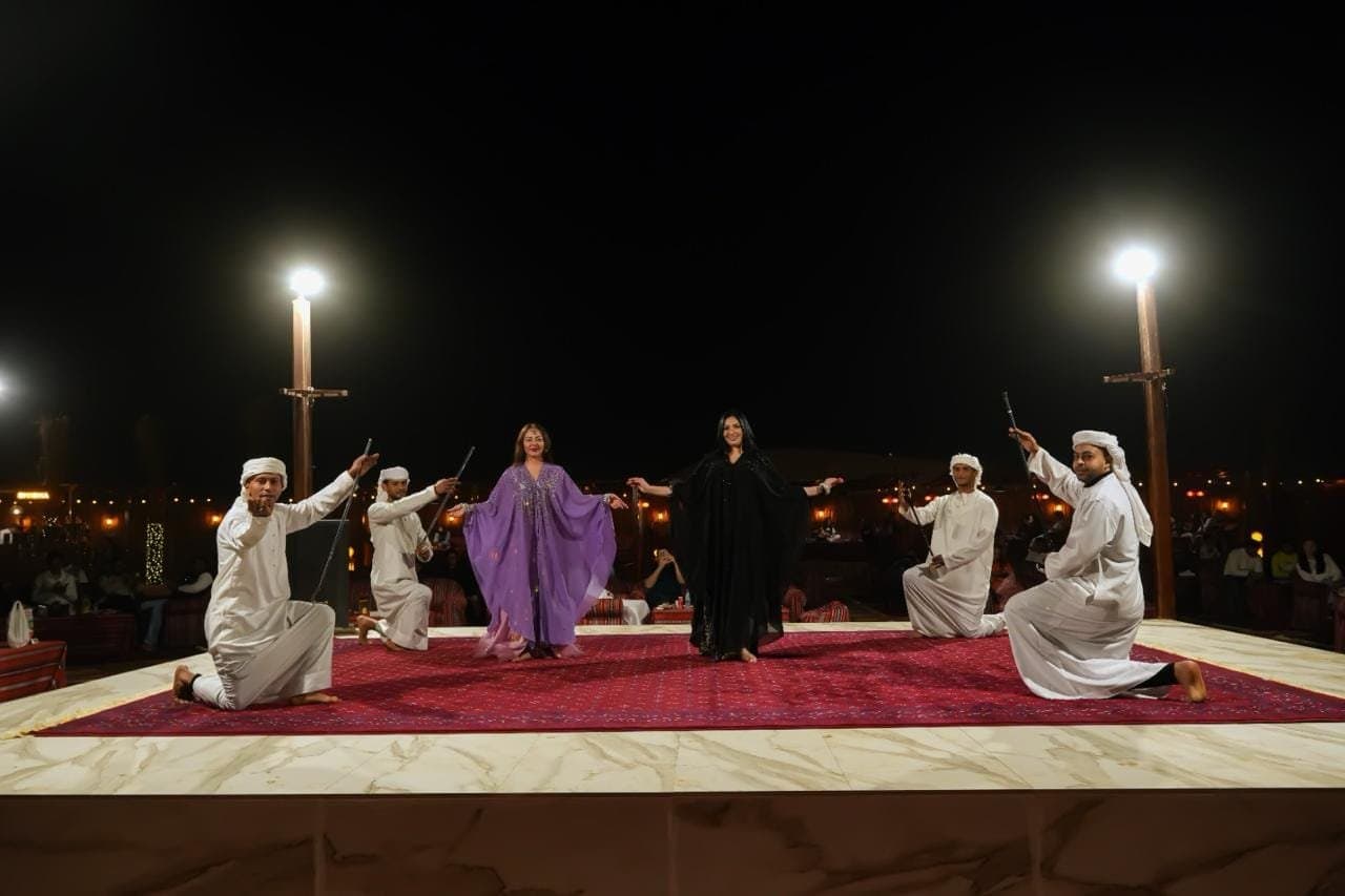 Live entertainment at the desert camp