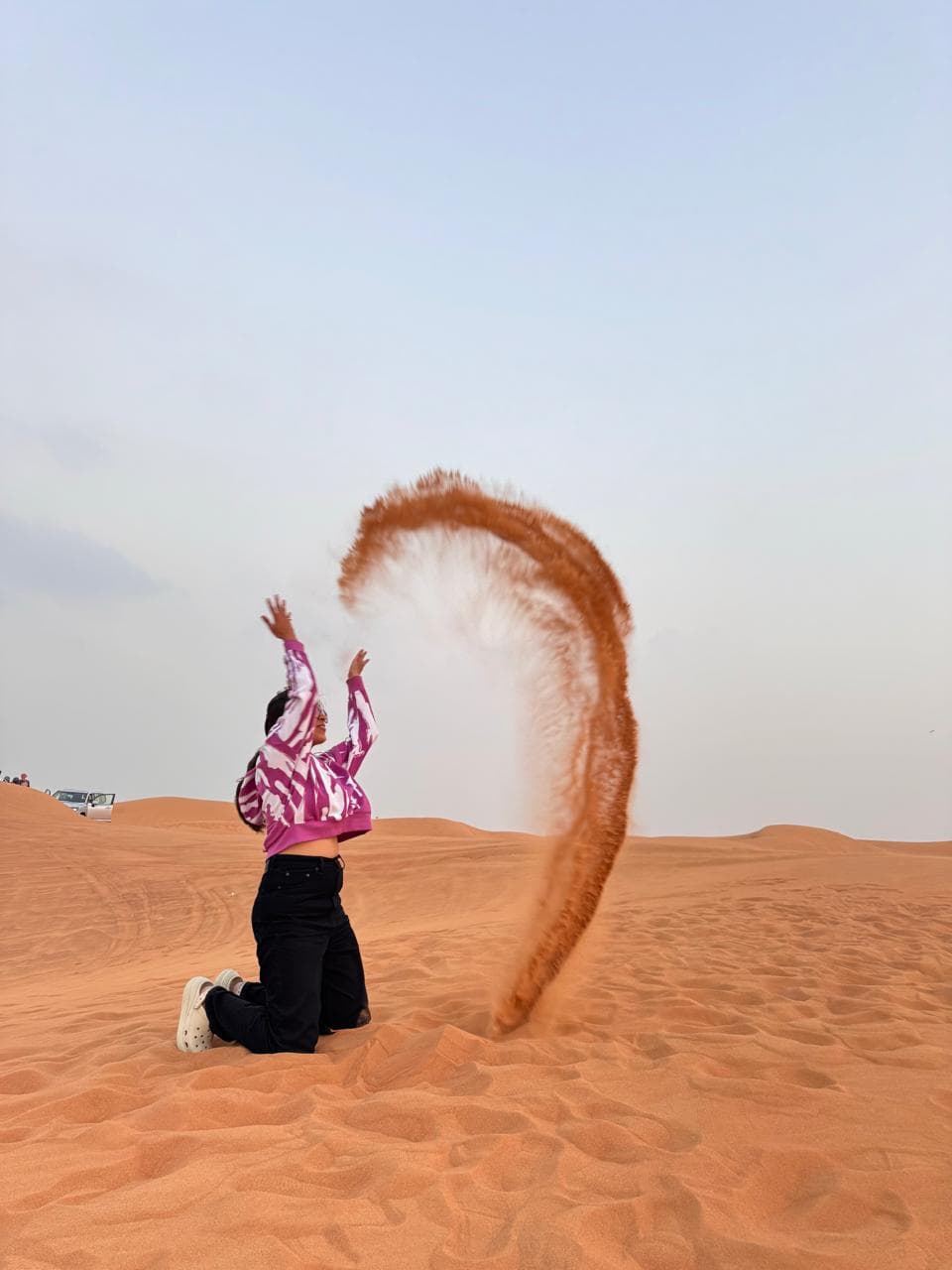 Guest posing in the desert